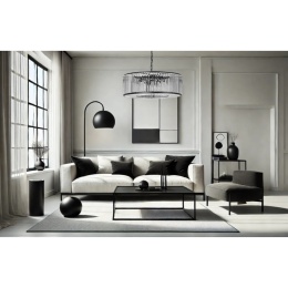 Lampa kryształowa wisząca APP1651-6CP czarna 50 cm