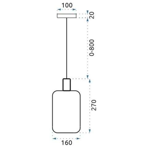 Lampa sufitowa tuba szklana APP667-1CP