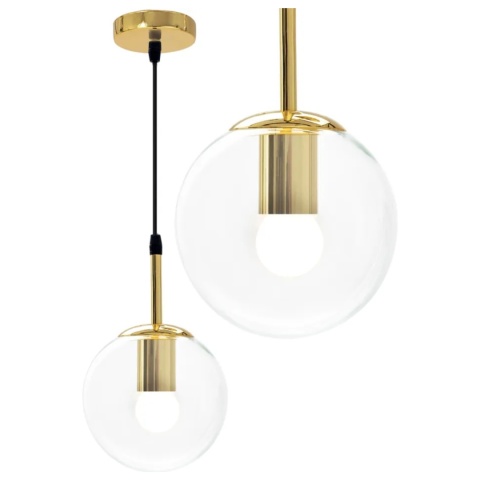 Lampa sufitowa - wisząca szklana kula APP686-1CP złota