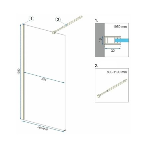 ŚCIANKA PRYSZNICOWA AERO BRUSH GOLD 120