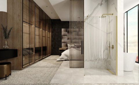 ŚCIANKA PRYSZNICOWA AERO BRUSH GOLD 120