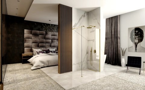 ŚCIANKA PRYSZNICOWA AERO BRUSH GOLD 120