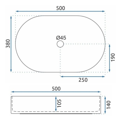 Umywalka nablatowa REA NADIA 50