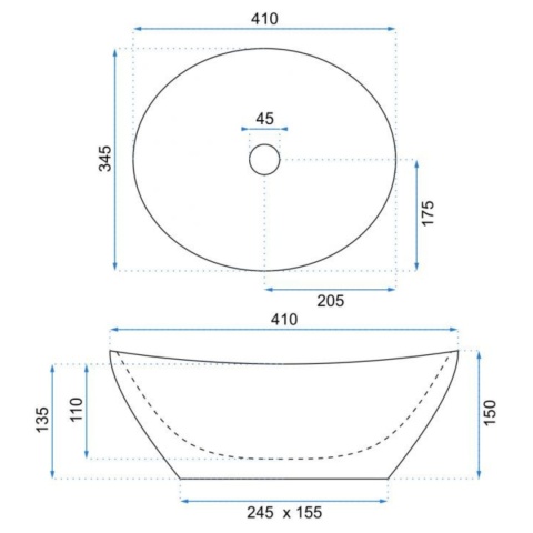 Umywalka nablatowa REA SOFIA LIGHT STONE MATT
