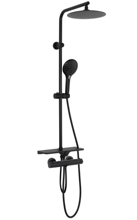 ZESTAW NATRYSKOWY MIKE CZARNY TERMOSTAT