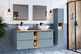 Zestaw meblowy 100cm z blatem, szafką z koszem na praniem i szafką wysoką