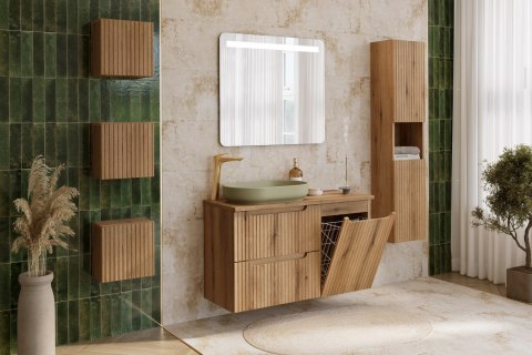 Zestaw meblowy 90cm z blatem i szafką z koszem na pranie